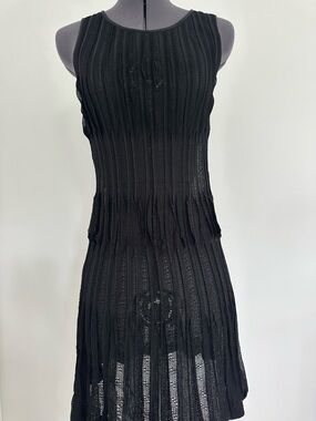 Missoni Black Sleeveless Ribbed Knit Midi Dress